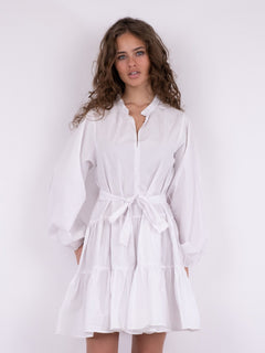 Debbie Poplin Dress - White