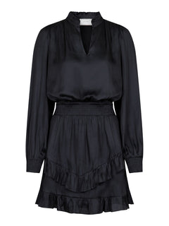 Porto Satin Dress - Black