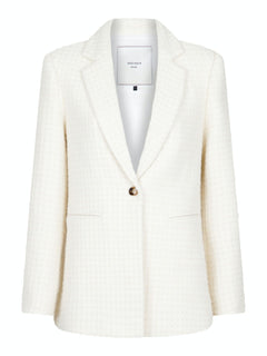 Avery Check Boucle Blazer - Off White
