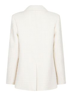 Avery Check Boucle Blazer - Off White