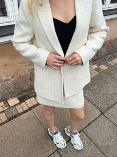 Avery Check Boucle Blazer - Off White