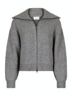 Masja Heavy Knit Cardigan - Grey Melange
