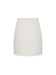 Helmine Check Boucle Skirt - Off White