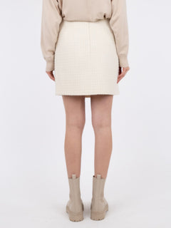 Helmine Check Boucle Skirt - Off White