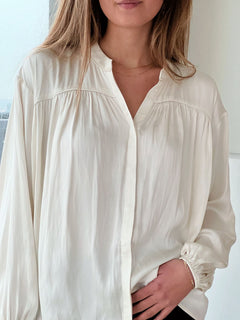 Binnet Satin Blouse - Off White