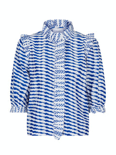 Chacha Graphic Blouse - Blue