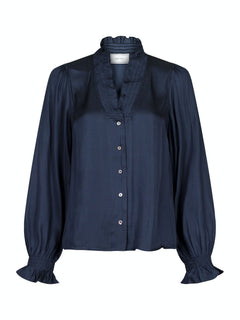 Brielle Satin Blouse - Midnight Blue