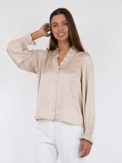 Brielle Satin Blouse - Champagne