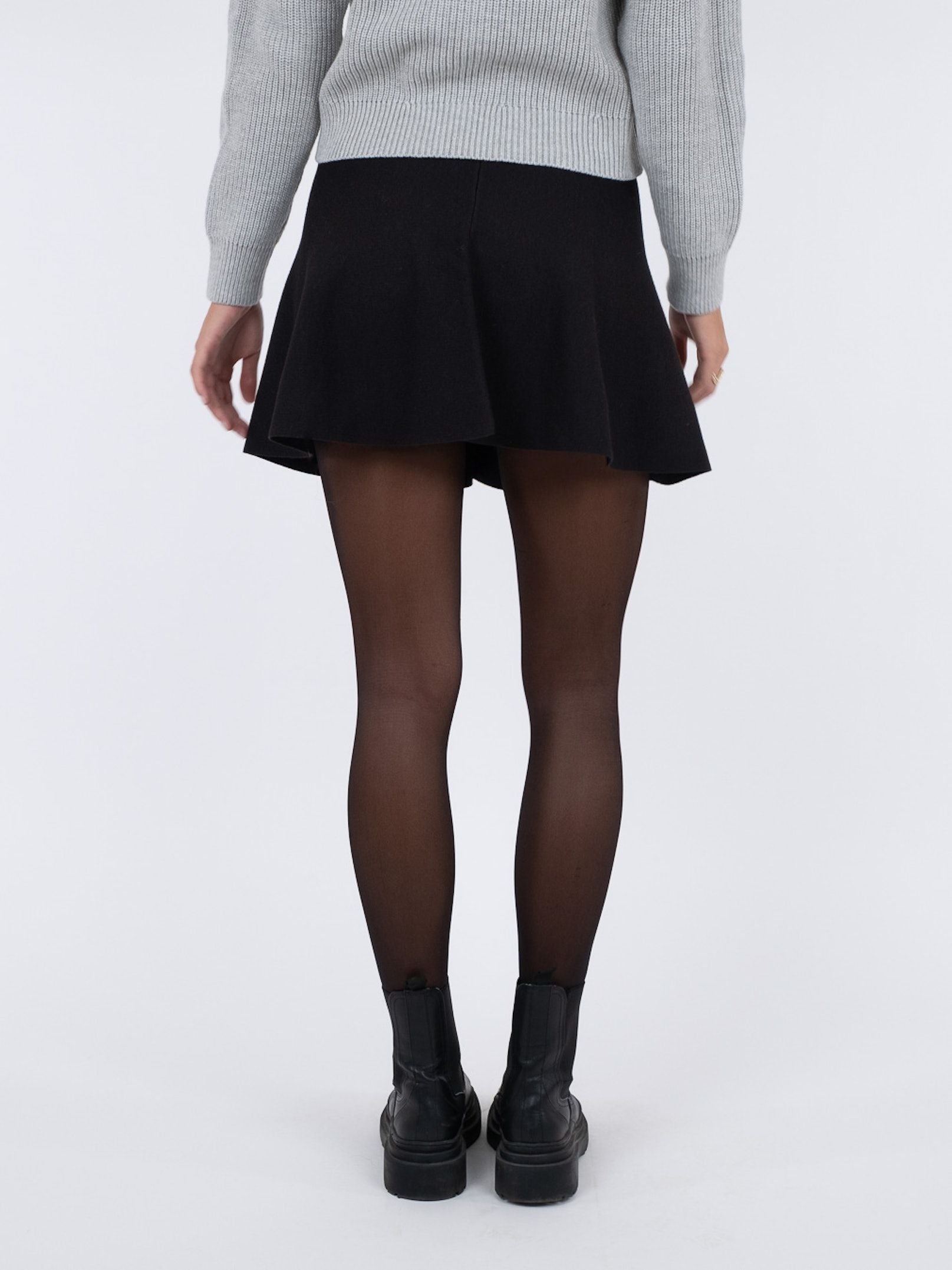 Pcnilja Hw Knit Skirt Black Checks White And Silver main image 0