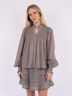 Jill S Voile Blouse - Smoke Green