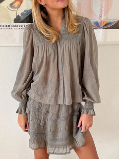 Jill S Voile Blouse - Smoke Green