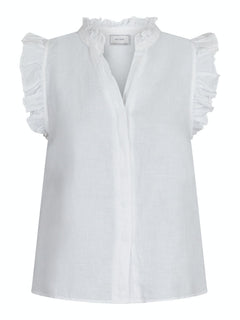 Siona Linen Top - White