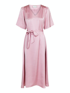 Benita Heavy Sateen Dress - Rose