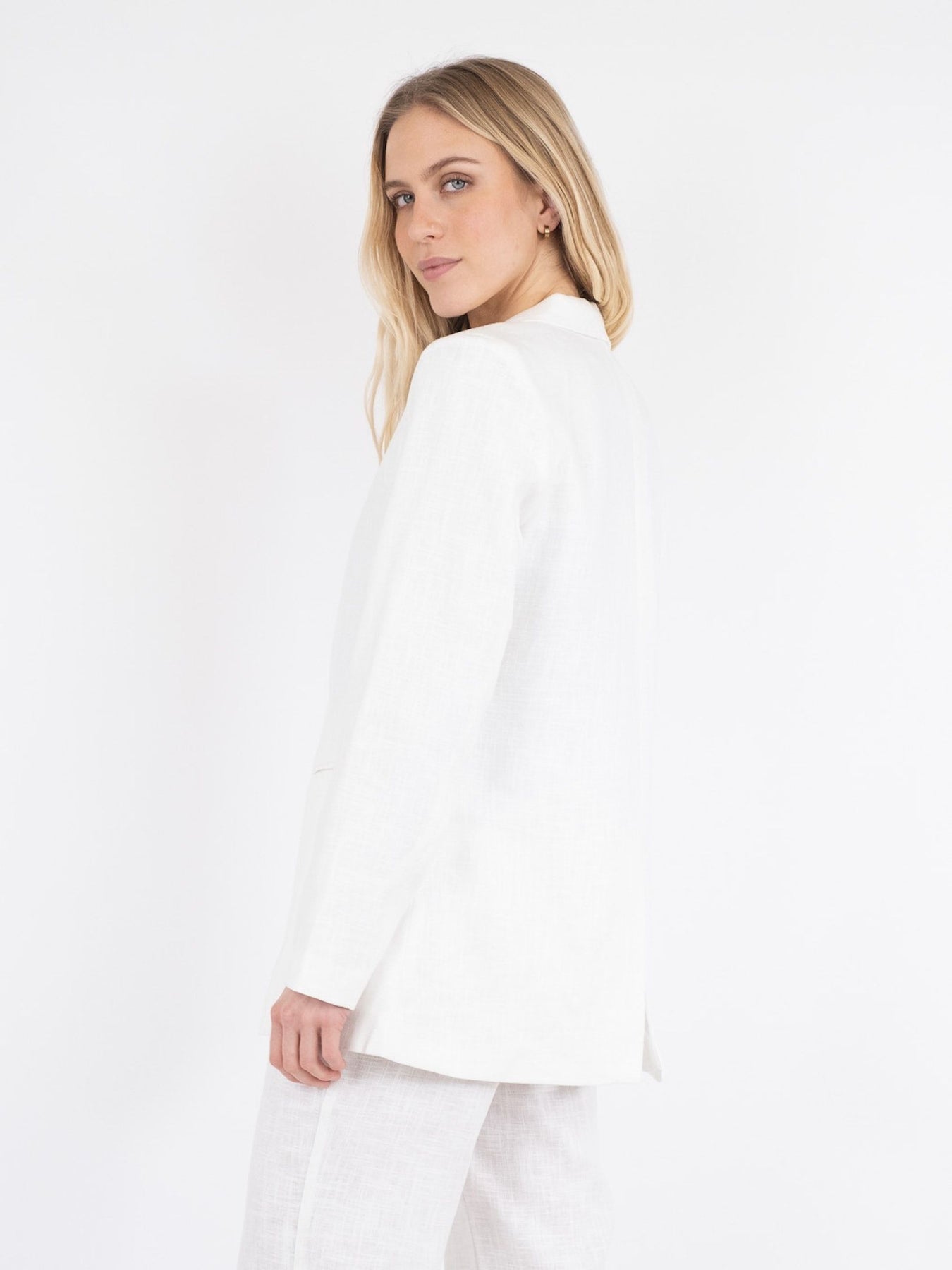 Ivery Heavy Linen Blazer - White
