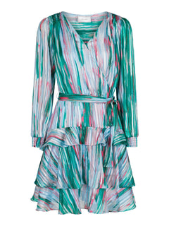 Dennie Blurred Stripe Dress - Green