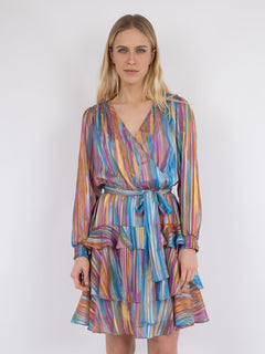Dennie Blurred Stripe Dress - Pink