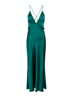Jolly Heavy Sateen Dres - Dark Green