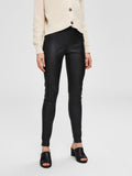 Sylvia MW Stretch Leather Leggings - Black
