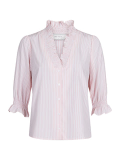 Briony Mix Stripe Blouse - Light Pink