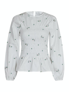 Alberta Clean Flower Blouse - White