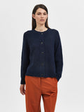Lulu Ls Knit Short Cardigan - Dark Sapphire Melange