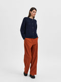 Lulu Ls Knit Short Cardigan - Dark Sapphire Melange