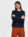 Lulu Ls Knit Short Cardigan - Dark Sapphire Melange
