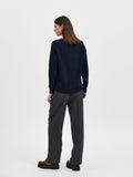 Lulu Ls Knit O-Neck - Dark Sapphire Melange