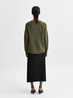 Lulu Ls Knit O-Neck - Kalamata Melange