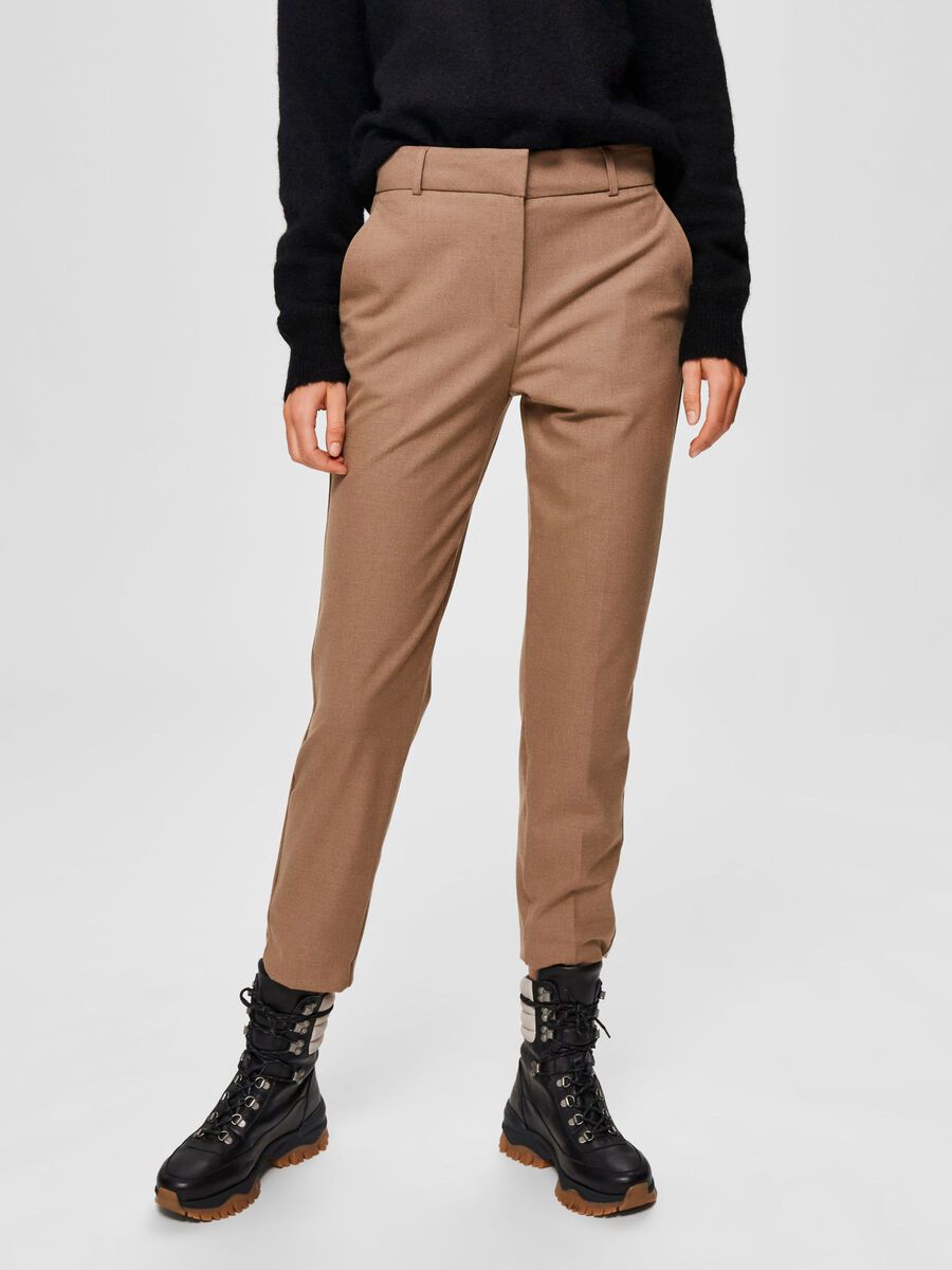 Selected Femme SLFRITA SLIM PANT - Broek - camel Selected Femme SLFRITA SLIM PANT - Broek - camel