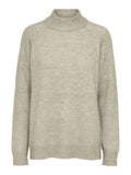 Lulu Ls Knit High Neck - Birch Melange