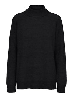Lulu Ls Knit High Neck - Black