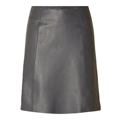 New Ibi MW Leather Skirt - Magnet