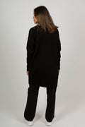 Lulu New Ls Knit Long Cardigan - Black