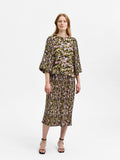 Evie Mw Plisse Skirt - Dark Citron Aop