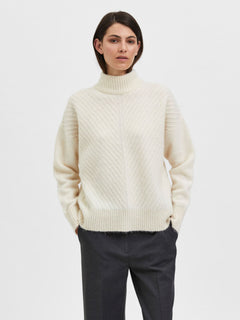 Sif Sisse Ls Knit Highneck - Birch