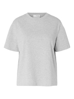 Essential Ss Boxy Tee - Light Grey Melange