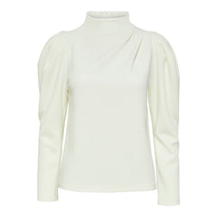 Fenja Ls T-Neck Top - Snow White