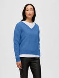 Ivi Umbra LS Knit V-Neck - Ultramerine Melange