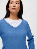 Ivi Umbra LS Knit V-Neck - Ultramerine Melange