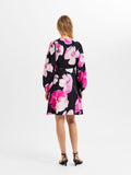 Aura-Sienna Ls Wrap Dress - Black Aop