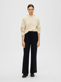 Viva-Gulia HW Long Linen Pant - Black