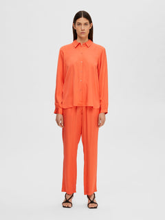 Franziska LS Satin Shirt B - Emberglow