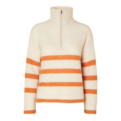 Maline LS Knit Half Zip - Birch Marmalade