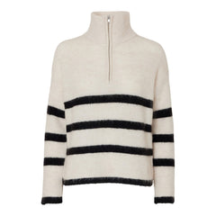Maline Ls Knit Half Zip - Birch Black