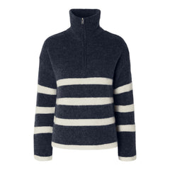 Maline LS Knit Half Zip - Dark Sapphire Birch