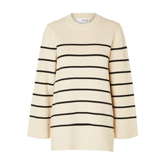 Liva LS Long Knit O-Neck - Birch