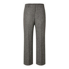 Hera HW Wide Pant - Dark Grey Melange Herringbone