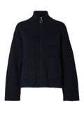 Sia Ras Ls Knit Zipper Cardigan - Dark Sapphire Melange