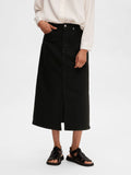 Krista-Gerda HW Denim Maxi Skirt - Black Denim